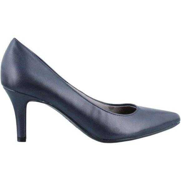 LifeStride Women Blue Luxe Polyurethane (PU) Closed Pointed Toe Kitten Heel Pump - Picture 2 of 4